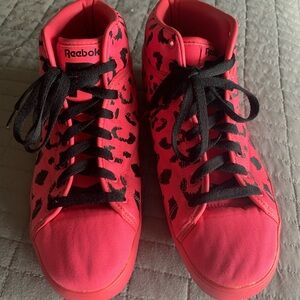 Reebok T-Raww Pink Leopard High Tops Size 8